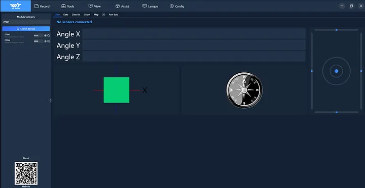 Witmotion WT901BLECL5.0 user interface